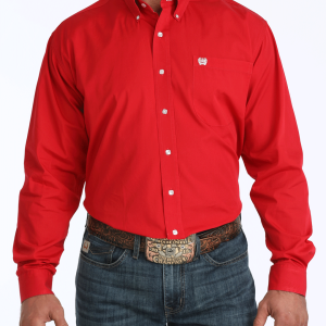 Men's Solid Classic Fit Button-Down Western Shirt