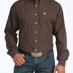 Men's Solid Classic Fit Button-Down Western Shirt