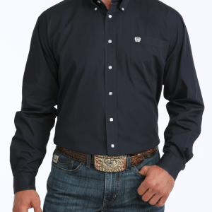 Men's Solid Classic Fit Button-Down Western Shirt
