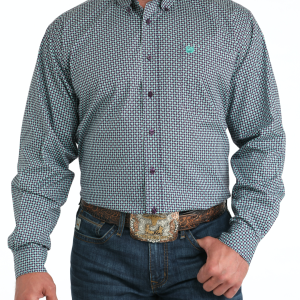 Men's Stretch Classic Fit Button-Down Western Shirt
