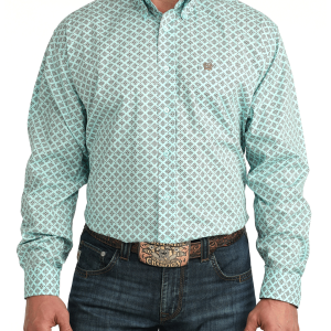 Men's Stretch Classic Fit Button-Down Western Shirt