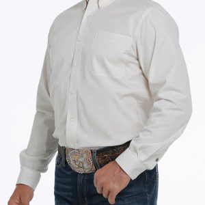 Men's Solid Modern Fit Button-Down Western Shirt