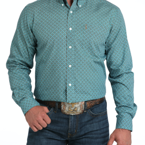 Men's Modern Fit Button-Down Western Shirt