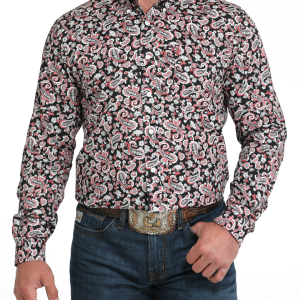 Men's Modern Fit Button-Down Western Shirt