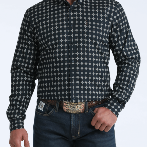Men's Modern Fit Button-Down Western Shirt