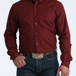 Men's Modern Fit Button-Down Western Shirt