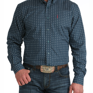 Men's Modern Fit Button-Down Western Shirt