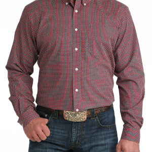Men's Modern Fit Button-Down Western Shirt