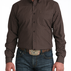 Men's Modern Fit Button-Down Western Shirt