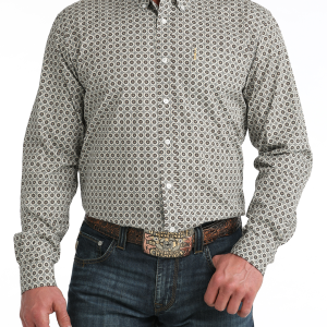 Men's Modern Fit Button-Down Western Shirt