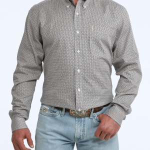 Men's Modern Fit Button-Down Western Shirt