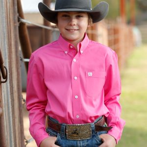 Boy's Solid Button-Down Western Shirt