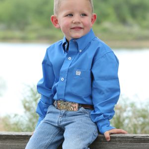 Boy's Solid Button-Down Western Shirt