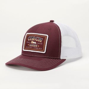 Men's Jackpot Junkie Trucker Cap - Burgundy and White