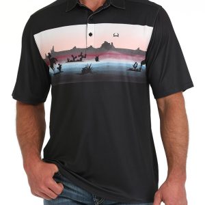 Men's Border Print Polo